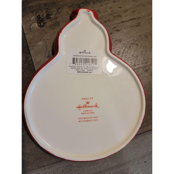 Hallmark Snowman shaped ceramic plate cookie xmas - Picture 2 of 3